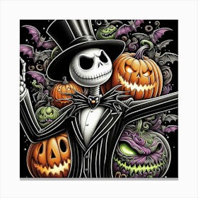 Halloween With Jack Skellington 5 Canvas Print