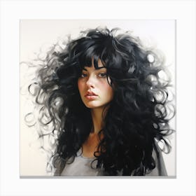 'Black Hair' Canvas Print