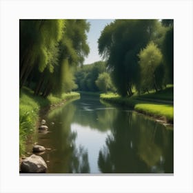 River In The Forest 3 Canvas Print