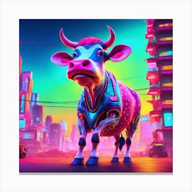 Futuristic Cow Canvas Print