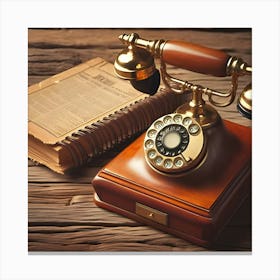 An Old Vintage Telephone 3 Canvas Print