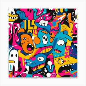 Cartoon Monsters Canvas Print