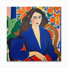 Woman In Blue 1 Canvas Print