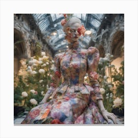 Botanical Mannequin Empire Architecture Canvas Print