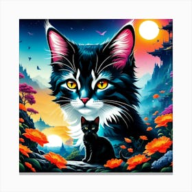 Creative Feline Cat Artwork 19 Canvas Print