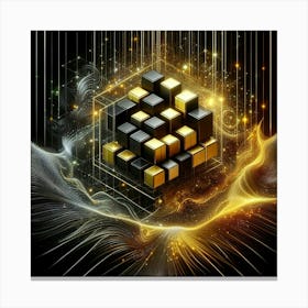 Cubes Of Gold 1 Canvas Print