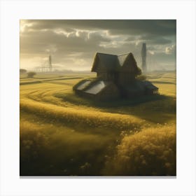 House In A Field 7 Canvas Print