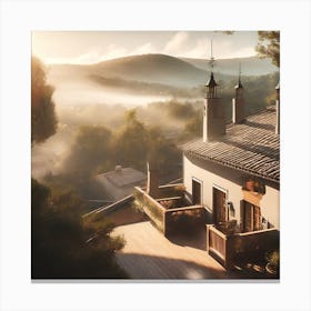 Firefly Rustic Rooftop Spanish Villas Landscape 36894 Canvas Print