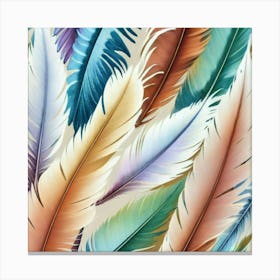 Feathers abstract painting art Canvas Print