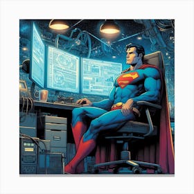Superman In The Office Canvas Print