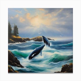 Orca Whales Canvas Print