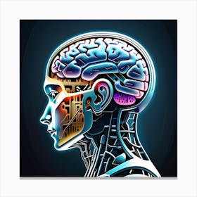 Human Brain With Artificial Intelligence 8 Canvas Print