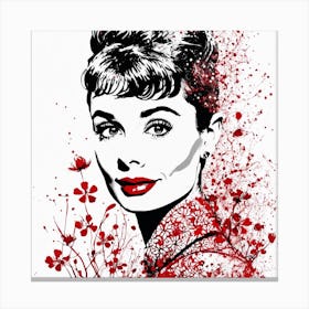 Audrey Hepburn Portrait Painting (16) Canvas Print