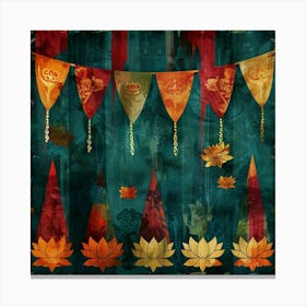 Lotus Banners Canvas Print