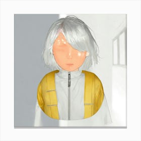 Portrait Of A Girl With White Hair Canvas Print