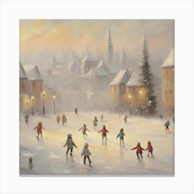 Skating On The Ice 1 Canvas Print