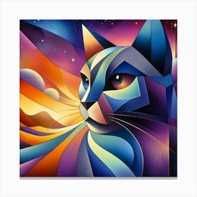 Muffin Low Poly Cat Canvas Print