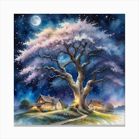 WONDERFUL TREE ANDER MOONLIGHT Canvas Print