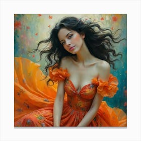 Orange Dress Canvas Print