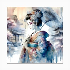 Japan Traditional Geisha Illustration By Ad 5 Canvas Print