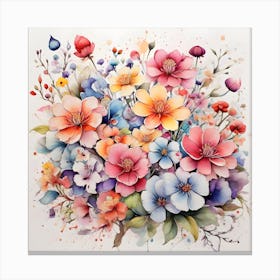 Watercolor Flowers 3 Canvas Print