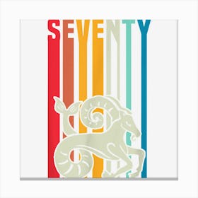 Retro Vintage Style Capricorn Sign 70th Birthday Party Canvas Print