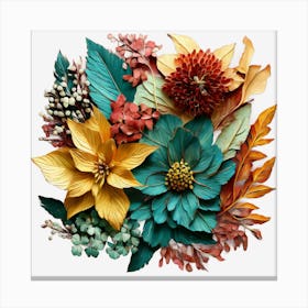 Design A Piece Featuring Elements Of Nature Such As Leaves And Flowers, Autumn Flowers Canvas Print