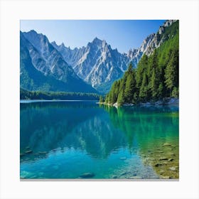 Lake In The Mountains 2 Canvas Print