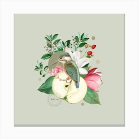 Flora & Fauna with Kingfisher 1 Canvas Print
