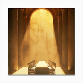 Table In A Church Canvas Print