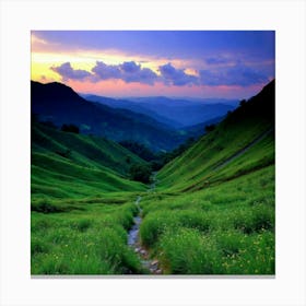 Sunset In The Mountains 3 Canvas Print