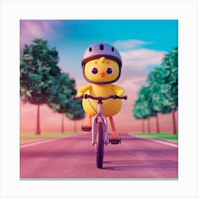 A 3d Render Of A Cute Yellow Chick Ridin Iyikiyovrla0ps Vjqlava Gmt4bz22s0um6z Npxddhq Canvas Print