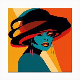 Woman In A Hat 25 Canvas Print