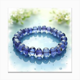 Tanzanite Bracelet, Watercolor, Tranquil River 1 Canvas Print