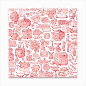 Pink And White Pattern Canvas Print