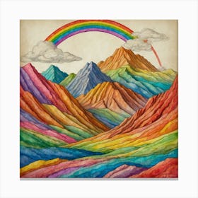 Rainbow Over Mountains Canvas Print