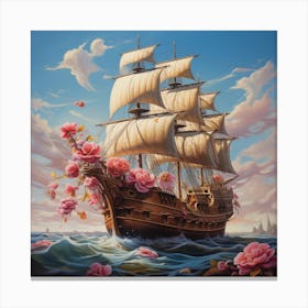 Roses On A Ship Canvas Print