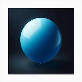 Blue Balloon Isolated On Black 1 Canvas Print