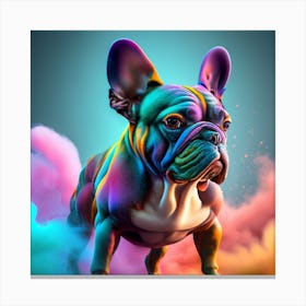 Colorful French Bulldog Canvas Print
