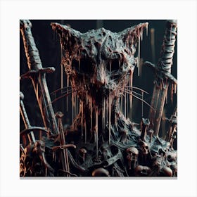 Cat With Swords 1 Canvas Print