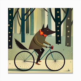 Wolf On A Bike 2 Canvas Print