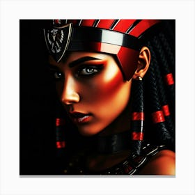 Egyptian Cleopatra Red Light Portrait Canvas Print