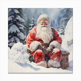 Festive Frostfall: Fluid Christmas Canvas Print