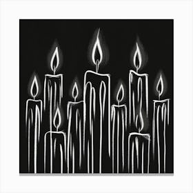 Candles On A Black Background Canvas Print