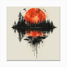 Red Moon Canvas Print