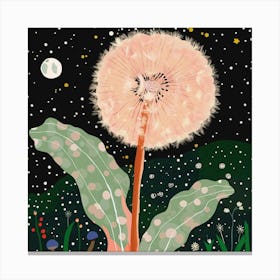 Night Dandelion Canvas Print