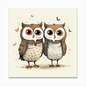 Cartoon Owls 1 Leinwandbild