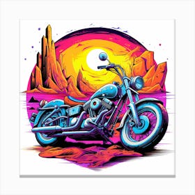 Psychedelic Motorcycle Canvas Print