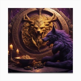 Wolf And Dragon Canvas Print