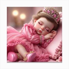 Little Princess Sleeping Canvas Print